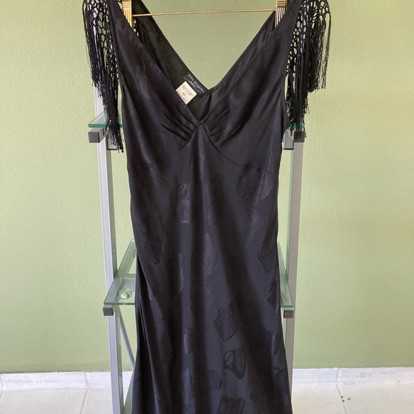 Vintage 100% Silk  LOLITA LEMPICKA Couture Fringed Maxi Purchased in France - Picture 10 of 11